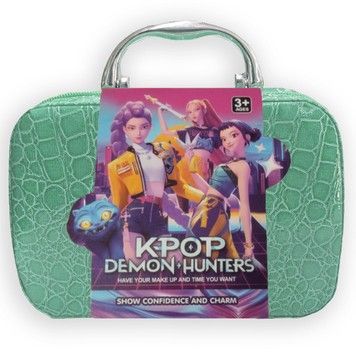 Дитяча косметика K-POP Demon Hunters в косметичці-сундучку 14 предметів зелена (686-H28GR)