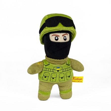 Мягкая игрушка KidsQo солдат ВСУ в балаклаве 25см (KD705)