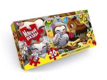 Пазли Danko Toys м'які великі деталі Веселі сови 20 ел (S20-08-11)