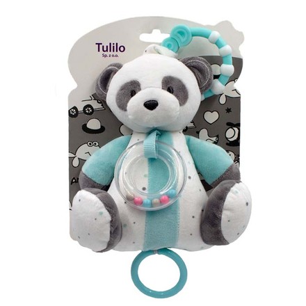 Іграшка підвіска Tulilo Панда музична 18см м’ятно-біла (9032)