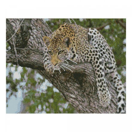 Картина по номерам с алмазной мозаикой Стратег Леопард на дереве 40х50см (FA10050)