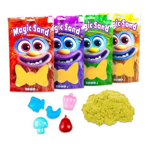 Пісок кінетичний Strateg Magic sand у пакеті 1 кг жовтий (39404-5)