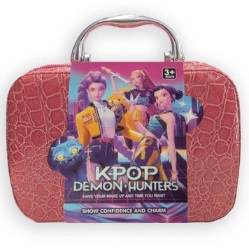 Дитяча косметика K-POP Demon Hunters в косметичці-сундучку 14 предметів рожева (686-H28PN)