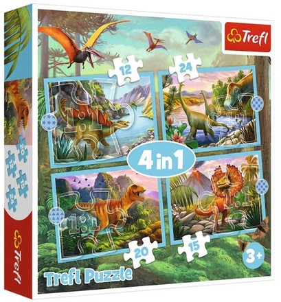 Пазлы Trefl Уникальные динозавры 4в1 (34609)