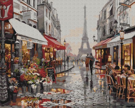 Картина для малювання за номерами Brushme Париж після дощу 40х50см (BS8090)