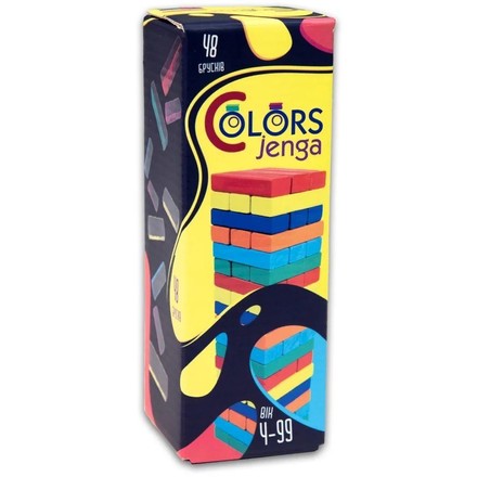 Гра настільна Strateg vega Color Jenga 48 кольорових брусків (30717)