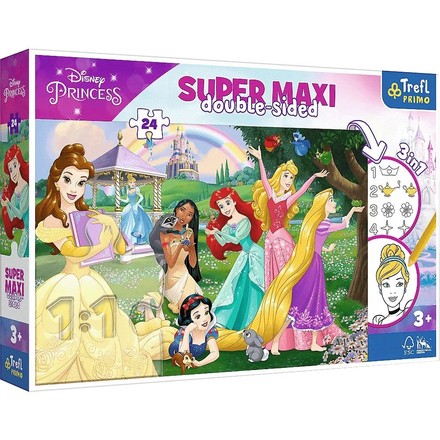Пазлы Trefl SUPER МАXI Дисней Счастливые принцессы с раскраской 24 эл (41008)