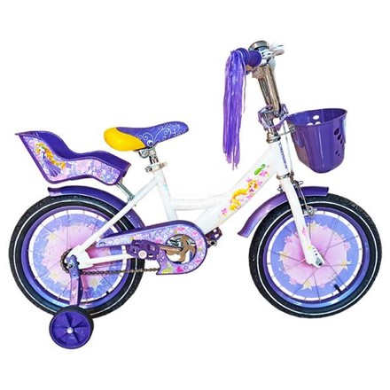 Велосипед Crosser Girls 18'' дитячий 2 колеса +2 ролики з кошиком фіолетовий (GR-18WVT)