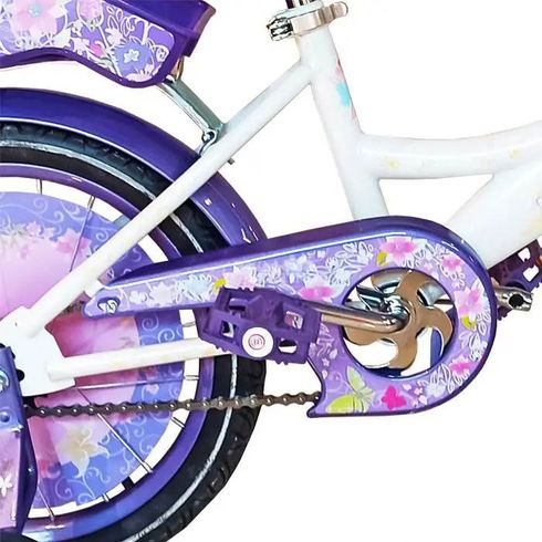 Велосипед Crosser Girls 18'' детский 2 колеса +2 ролика с корзиной фиолетовый (GR-18WVT)