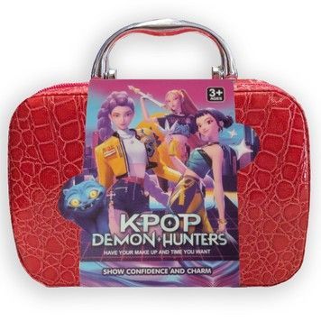 Дитяча косметика K-POP Demon Hunters в косметичці-сундучку 14 предметів червона (686-H28RD)