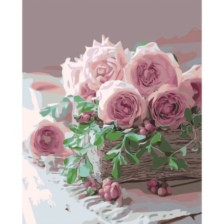 Картина для малювання за номерами Стратег Ніжні троянди 40х50 (SY6446)