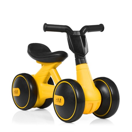 Каталка-толокар мотоцикл 4 колеса звуковые световые эффекты желтый (M4086-6)