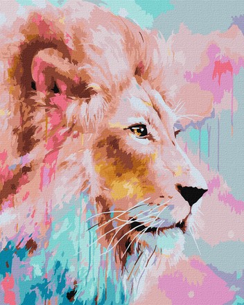 Картина-раскраска Идейка по номерам Розовый лев 40х50 (KHO4399)