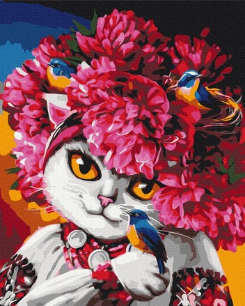 Картина по номерам Brushme Цветущая кошка 40х50 (BS53223)