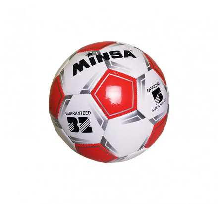 Мяч футбольный Minsa размер №5 340г красный (BT-FB-0289RD)
