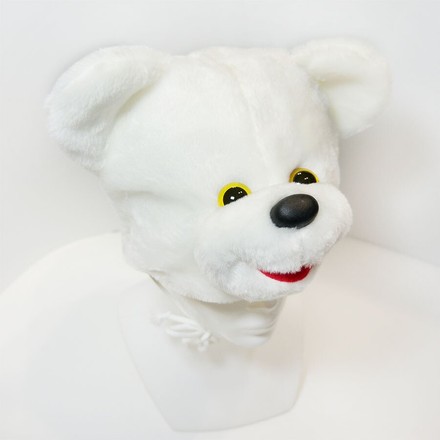 Детская маскарадная шапочка Zolushka медведь белый (ZL2372)