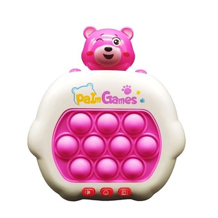 Іграшка дитяча антистрес Pop It електронний Ведмедик рожевий (276B-PN)