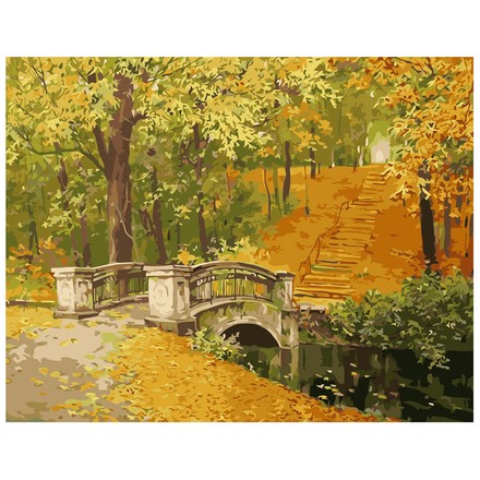 Картина для малювання за номерами Стратег Міст у осінь 40х50см (VA-0277)
