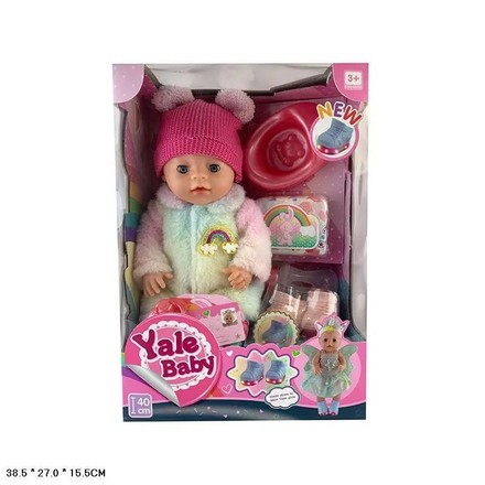 Кукла пупс Yale Baby с аксессуарами красочная шубка 38см (YL1875F)