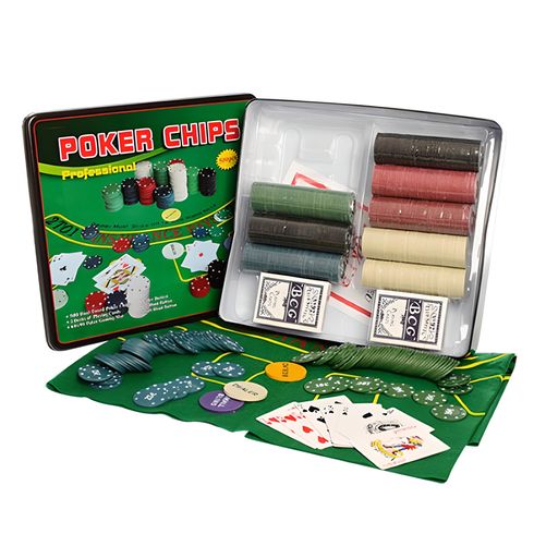 Гра настільна Покер в металевій коробці 500 фішок (D25355)
