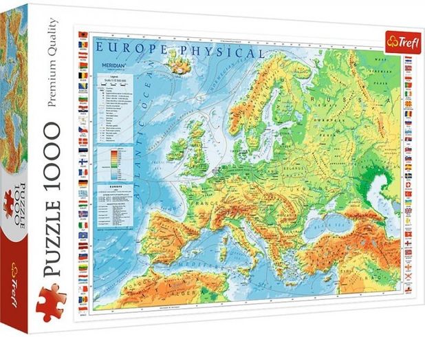 Пазли Trefl Фізична карта Європи 1000шт. (10605)