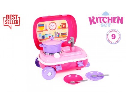 Игрушка детская ТехноК Кухня в чемодане розовая (TH6061)