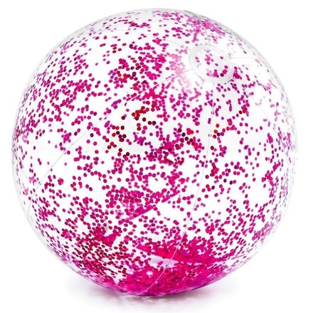 М'яч надувний INTEX прозорий із рожевими блискітками 51 см (58070PN)