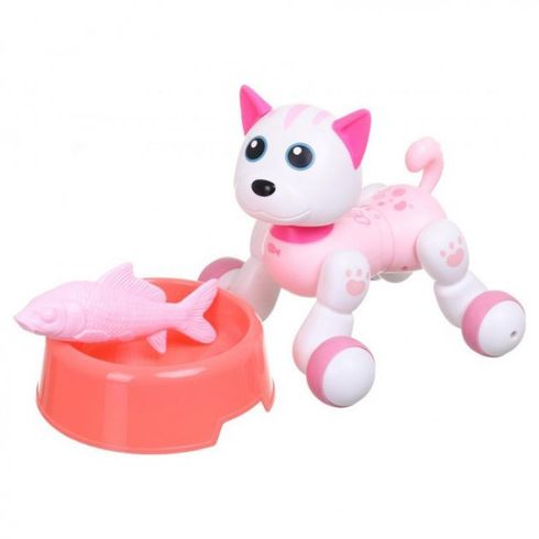 Игрушка детская котик-интерактивный робот 15см розовый (РКБН1086APN)