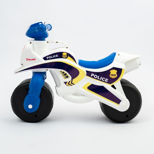Каталка-толокар DOLONI Мотоцикл Поліцейський байк біло-синій (0138/510)