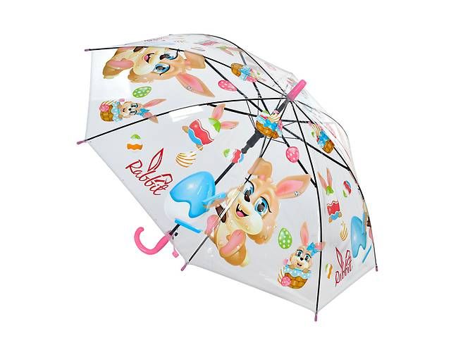 Зонтик-трость дитяча прозрачна з принтом d-84 см (ассорт) (MK4810)