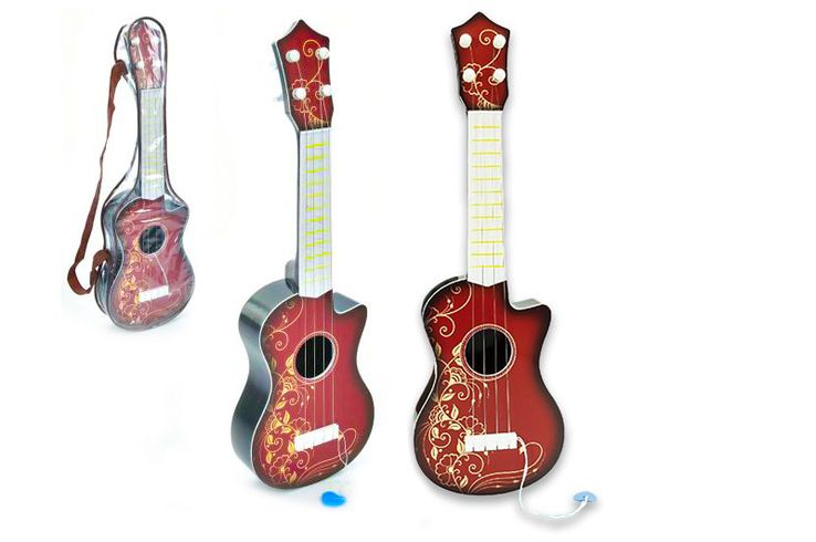 Гітара 4 струни 46 см з медіатором в прозорому чохлі (асорт.) (8056)