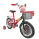 Велосипед двоколісний (+2 ролики) в стилі м/ф "Тачки" дитячий 12" з кошиком червоний (TCH-12RD)