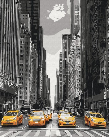 Картина для рисования по номерам Brushme Такси Нью-Йорка 40х50см (BS9386)