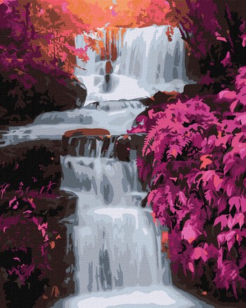 Картина-розмальовка Ідейка за номерами Тропічний водоспад 40х50 (KHO2862)