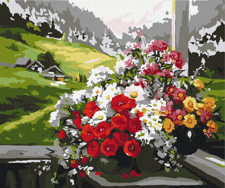 Картина для рисования по номерам Brushme Букеты на окне 40х50см (BS9500)