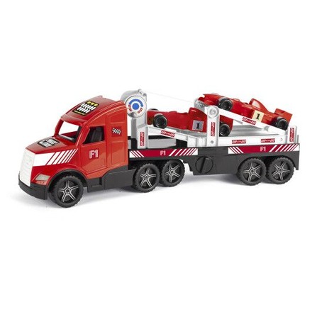 Іграшка дитяча Magic Truck Technic Вантажівка з авто формула 79 см червона (36240)