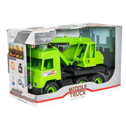 Детская игрушка Tigres Middle truck кран в коробке зеленый (39483)
