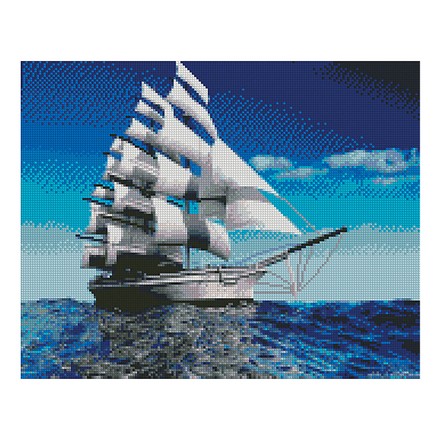 Картина по номерам с алмазной мозаикой Стратег Белоснежные паруса 40х50см (FA10595)
