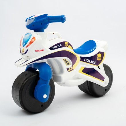 Каталка-толокар DOLONI Музичний мотоцикл Поліцейський байк біло-синій (0139/51)