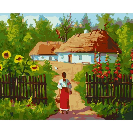 Розписна картина за номерами на полотні Art Craft Українські хатинки 40х50 (10350-AC)