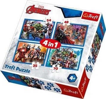 Пазлы Trefl Отважные мстители. Марвел 4в1 (34310)