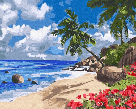Картина-розмальовка Ідейка за номерами Тропічний острів 40х50 (KHO2859)