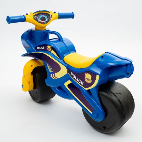 Каталка-толокар DOLONI Музыкальний мотоцикл Полицейский байк желто-синий (0139/57)