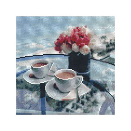 Картина по номерам с алмазной мозаикой Стратег Завтрак у моря 30х30см (CA-0005)