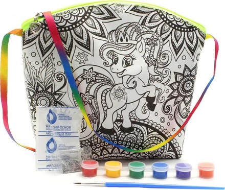 Набір для творчості Danko Toys розписна сумочка глітером і фарбами Поні (mCOB-01-02U)