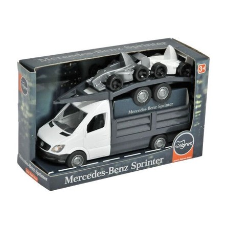 Іграшка дитяча Tigres Mercedes-Benz Sprinter бортовий з лафетом 1:24 білий (39670)