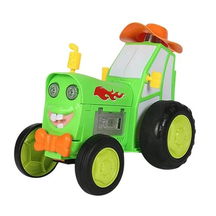 Іграшка на радіокеруванні Скажений стрибучий трактор із світло-звуковими ефектами зелений (2101-A/GR)