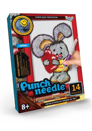 Килимова вишивка Danko Toys Punch Needle Зайчик (рос.) (PN-01-10)