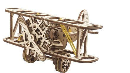 Механічний 3D пазл UGEARS Міні-біплан 84дет (70159)