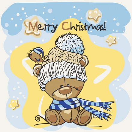 Картина для малювання за номерами Art Craft Різдвяний ведмедик 30х30см (15552-AC)